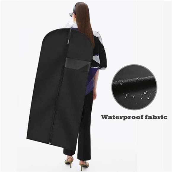 Garment Bags for Hanging Clothes Suit Dress Bag Long Black Travel Storage Cover - Picture 6 of 7